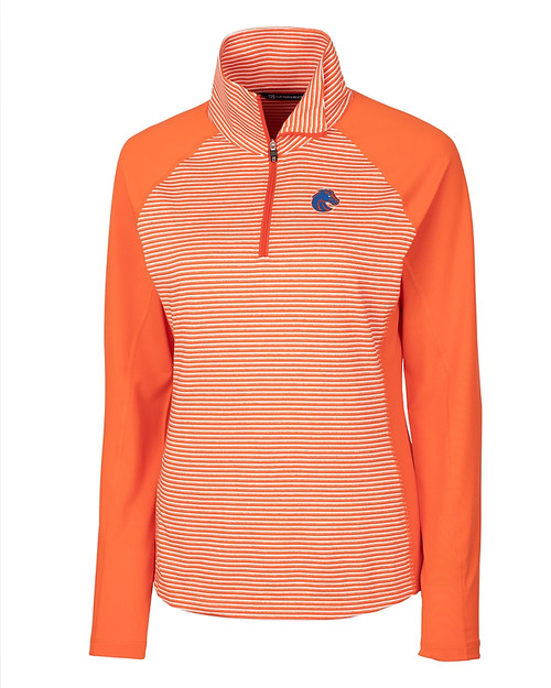 Boise State Broncos Cutter & Buck Forge Tonal Stripe Stretch Half Zip Womens Top