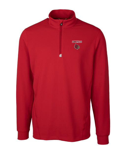 Louisville Cardinals Cutter & Buck Adapt Eco Knit Stretch Recycled  Quarter-Zip Pullover Top - Black