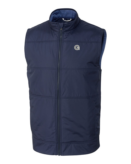 Georgetown Hoyas Cutter & Buck Stealth Hybrid Quilted Mens Big and Tall Windbreaker Vest