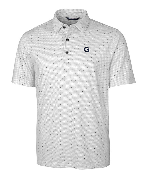 Georgetown Hoyas Cutter & Buck Pike Double Dot Print Stretch Mens Big and Tall Polo