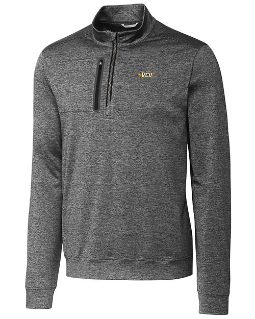 VCU Rams Cutter & Buck Stealth Heathered Mens Big and Tall  Quarter Zip Pullover