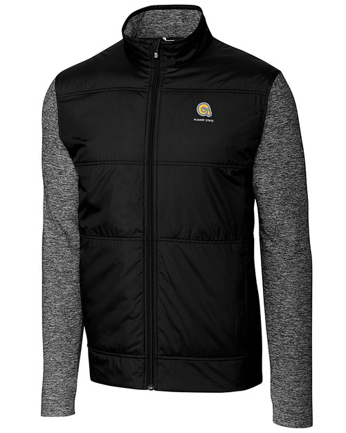 Albany State University Golden Rams Cutter & Buck Stealth Hybrid Quilted Mens Full Zip Windbreaker Jacket