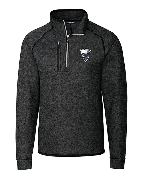 Howard Bison Cutter & Buck Mainsail Sweater-Knit Mens Big and Tall Half Zip Pullover Jacket