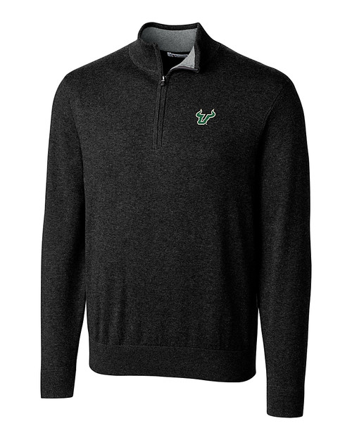 South Florida Bulls Cutter & Buck Lakemont Tri-Blend Mens Big and Tall Quarter Zip Pullover Sweater