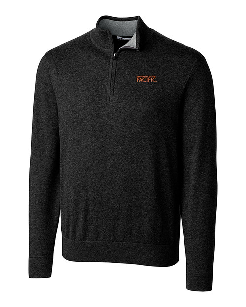 UOP Tigers Cutter & Buck Lakemont Tri-Blend Mens Big and Tall Quarter Zip Pullover Sweater
