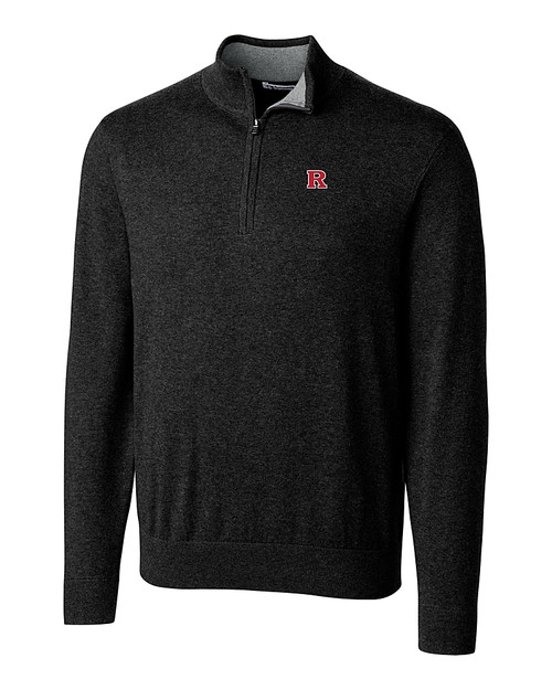 Rutgers Scarlet Knights Cutter & Buck Lakemont Tri-Blend Mens Big and Tall Quarter Zip Pullover Sweater