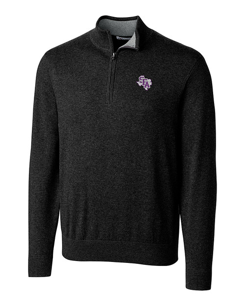 Stephen F Austin Lumberjacks Cutter & Buck Lakemont Tri-Blend Mens Big and Tall Quarter Zip Pullover Sweater