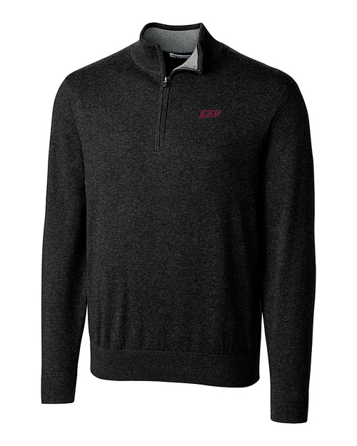 Eastern Kentucky Colonels Cutter & Buck Lakemont Tri-Blend Mens Big and Tall Quarter Zip Pullover Sweater