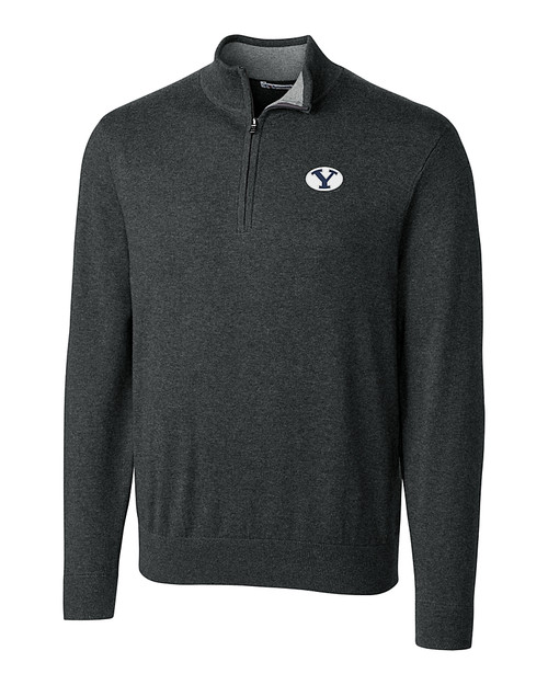 Brigham Young Cougars Cutter & Buck Lakemont Tri-Blend Mens Big and Tall Quarter Zip Pullover Sweater