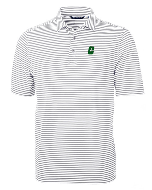 Charlotte 49ers Cutter & Buck Virtue Eco Pique Stripe Recycled Mens Big and Tall Polo