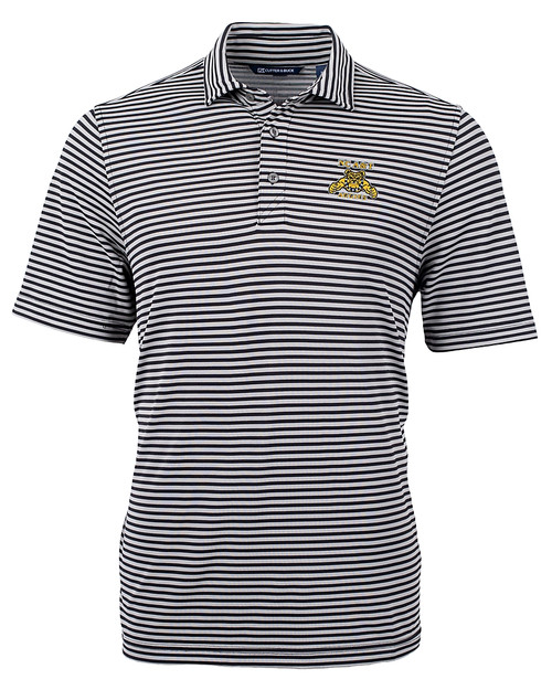North Carolina A&T Aggies Cutter & Buck Virtue Eco Pique Stripe Recycled Mens Big and Tall Polo