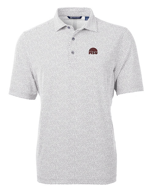 Mississippi State Bulldogs Vintage  - Cutter & Buck Virtue Eco Pique Botanical Print Recycled Mens Polo