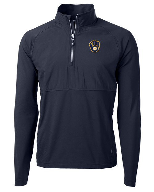 Milwaukee Brewers Cutter Buck Mainsail Sweater Knit Mens Half