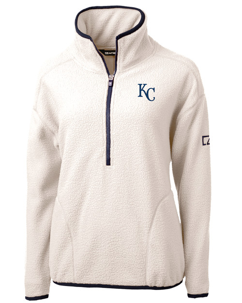 Kansas City Royals Cutter & Buck Women's City Connect DryTec Forge Stretch  V-Neck Blade Top - White
