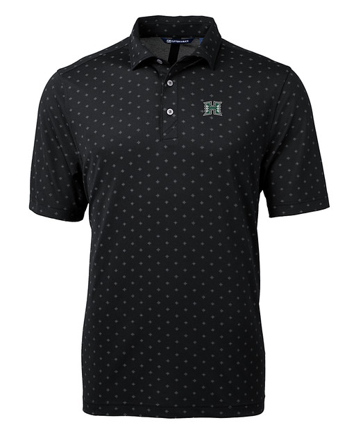Hawaii Warriors Cutter & Buck Virtue Eco Pique Tile Print Recycled Mens Big & Tall Polo
