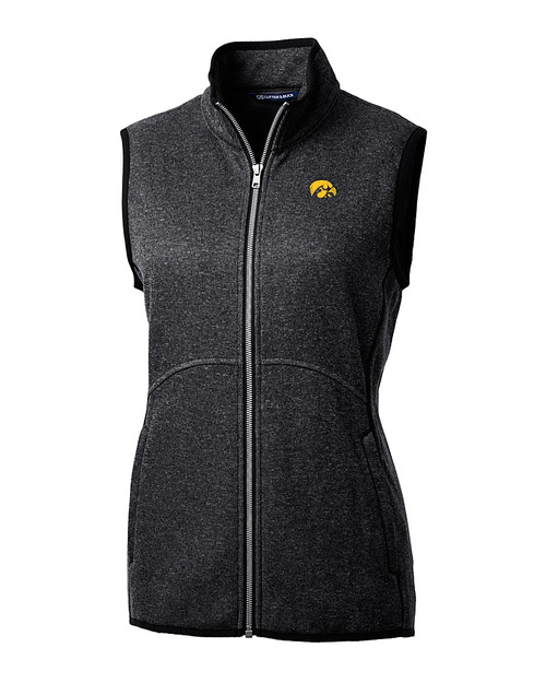 Iowa Hawkeyes Cutter & Buck Mainsail Sweater Knit Womens Full Zip Vest