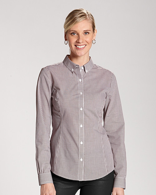 Women's Houston Astros Cutter & Buck Navy Academy Stripe 3/4 Sleeve  Button-Up Shirt