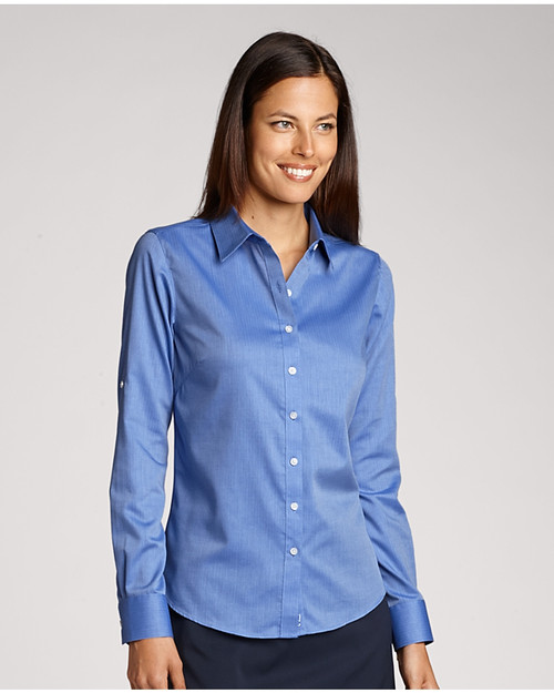 Women's Cutter & Buck Light Blue St. Louis Cardinals Americana Logo Oxford Stretch Long Sleeve Button-Up Shirt Size: Extra Small