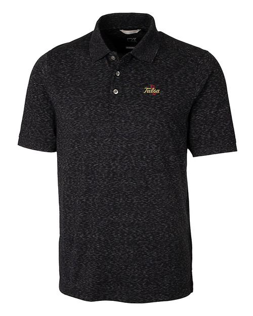 Tulsa Golden Hurricane Cutter & Buck Advantage Tri-Blend Space Dye Mens Polo