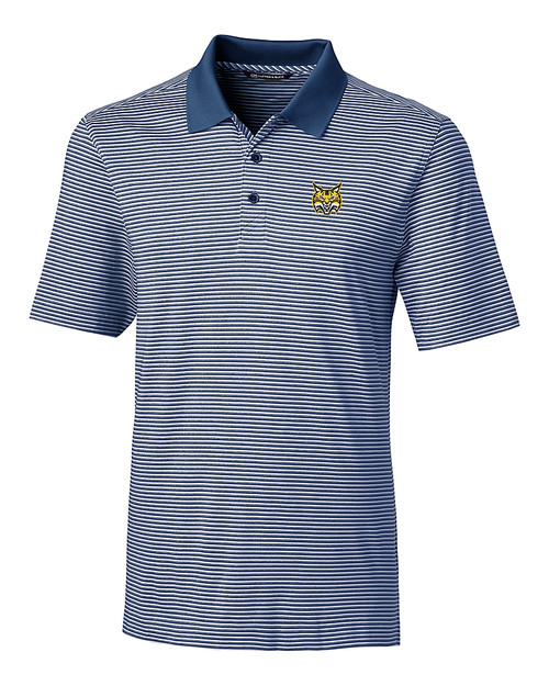Quinnipiac Bobcats Cutter & Buck Forge Tonal Stripe Stretch Mens Polo