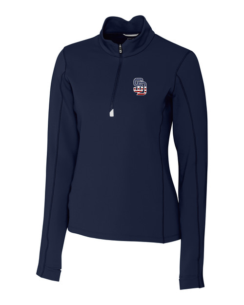 San Diego Padres City Connect Cutter & Buck Traverse Stretch Quarter Zip  Womens Pullover - Cutter & Buck