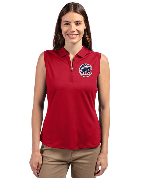 Chicago Cubs Stars & Stripes Cutter & Buck Forge Stretch Womens Sleeveless Polo