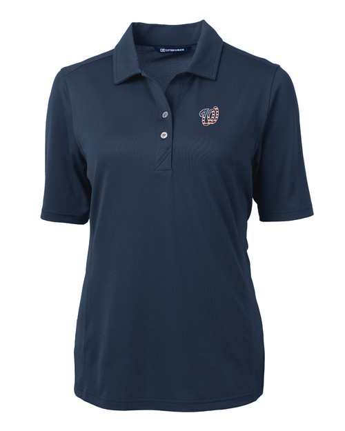 Washington Nationals Stars & Stripes Cutter & Buck Virtue Eco Pique Recycled Womens Polo