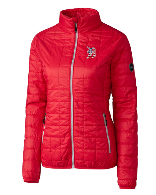 Detroit Tigers Stars & Stripes Cutter & Buck Rainier PrimaLoft®  Womens Eco Insulated Full Zip Puffer Jacket