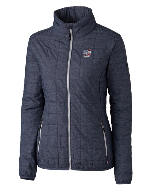 Washington Nationals Stars & Stripes Cutter & Buck Rainier PrimaLoft®  Womens Eco Insulated Full Zip Puffer Jacket
