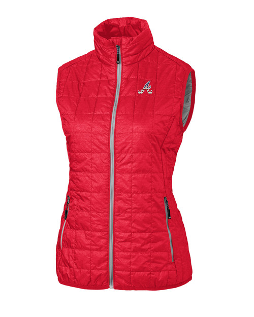 Atlanta Braves Stars & Stripes Cutter & Buck Rainier PrimaLoft® Womens Eco Insulated Full Zip Puffer Vest