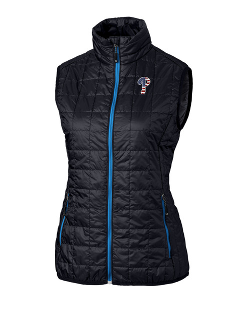 Philadelphia Phillies Stars & Stripes Cutter & Buck Rainier PrimaLoft® Womens Eco Insulated Full Zip Puffer Vest
