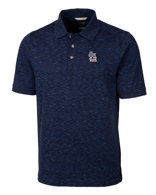 St. Louis Cardinals Stars & Stripes Cutter & Buck Advantage Tri-Blend Space Dye Mens Polo
