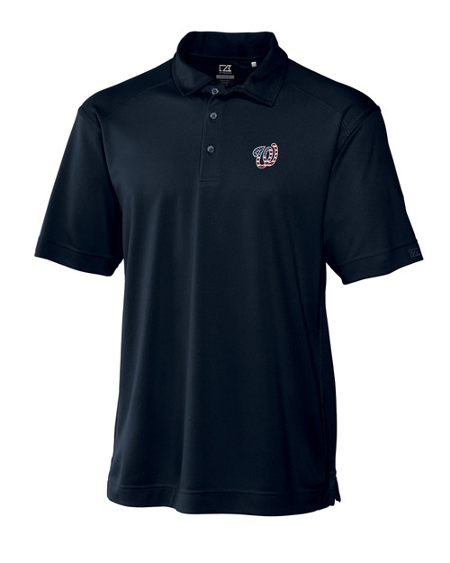 Washington Nationals Stars & Stripes Cutter & Buck Genre Textured Solid Mens Polo