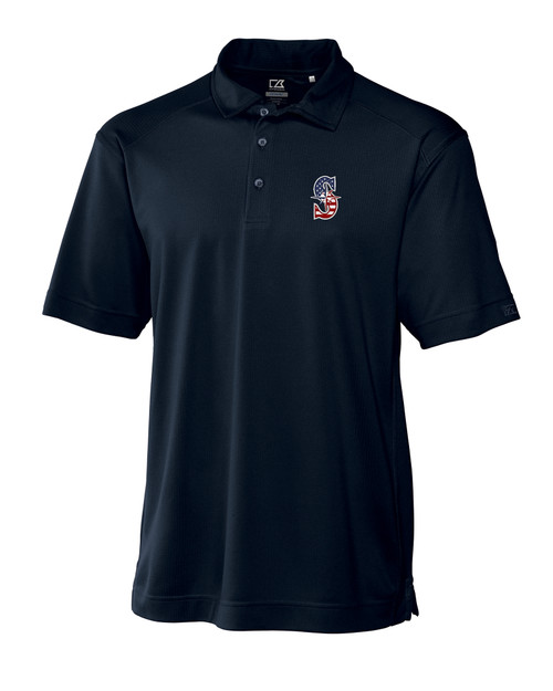 Seattle Mariners Stars & Stripes Cutter & Buck Genre Textured Solid Mens Polo