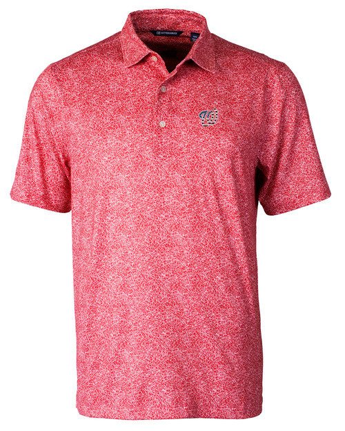 Washington Nationals Stars & Stripes Cutter & Buck Pike Constellation Print Stretch Mens Polo