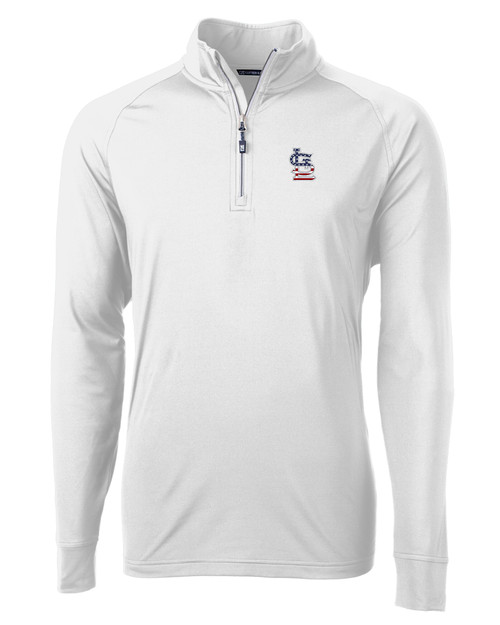 St. Louis Cardinals Stars & Stripes Cutter & Buck Adapt Eco Knit Stretch Recycled Mens Quarter Zip Pullover