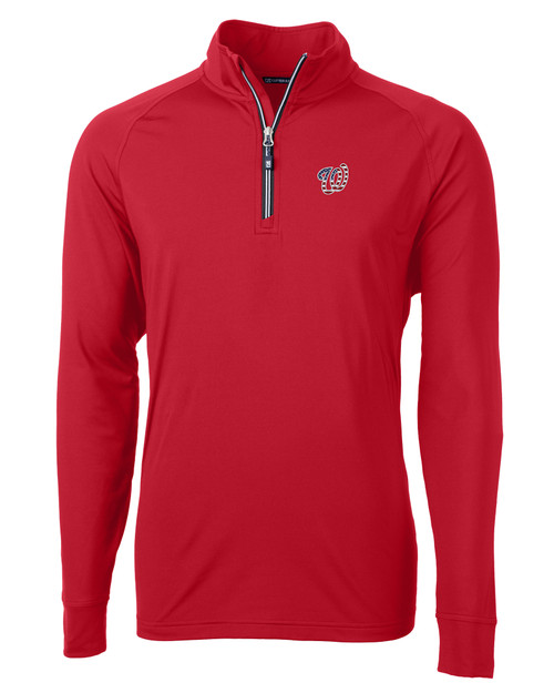 Washington Nationals Stars & Stripes Cutter & Buck Adapt Eco Knit Stretch Recycled Mens Quarter Zip Pullover