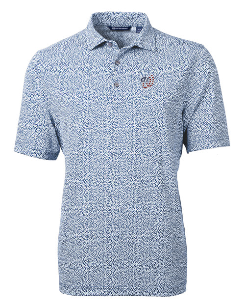 Washington Nationals Stars & Stripes Cutter & Buck Virtue Eco Pique Botanical Print Recycled Mens Polo