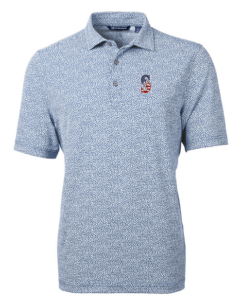 Seattle Mariners Stars & Stripes Cutter & Buck Virtue Eco Pique Botanical Print Recycled Mens Polo