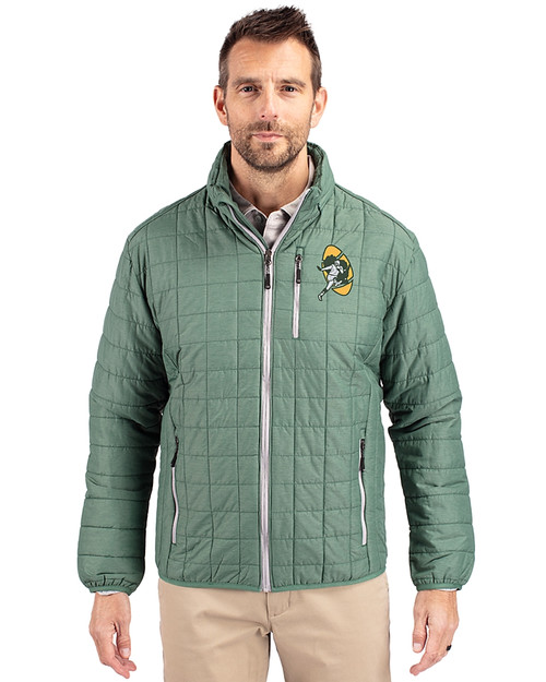 Green Bay Packers Historic Cutter & Buck Rainier PrimaLoft® Mens Eco Insulated Full Zip Puffer Jacket