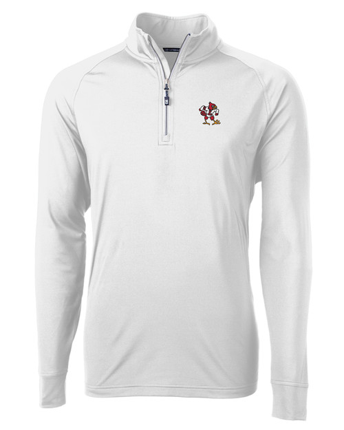 Women's Cutter & Buck White Louisville Cardinals Vault Virtue Eco Pique Recycled Half-Zip Pullover Hoodie Size: Extra Large