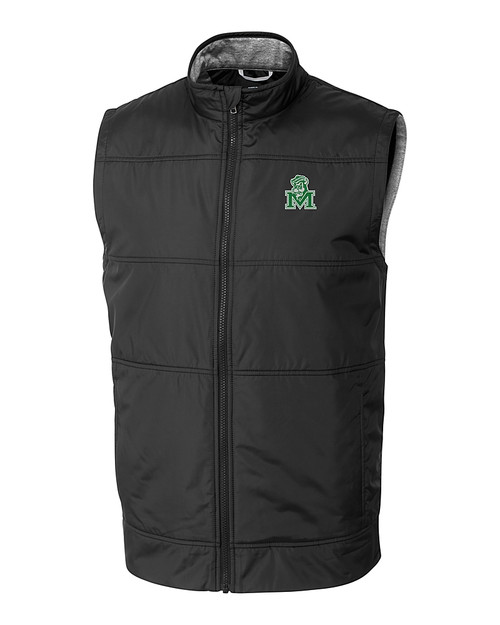 Marshall Thundering Herd College Vault Cutter & Buck Stealth Hybrid Quilted Mens Big and Tall Windbreaker Vest