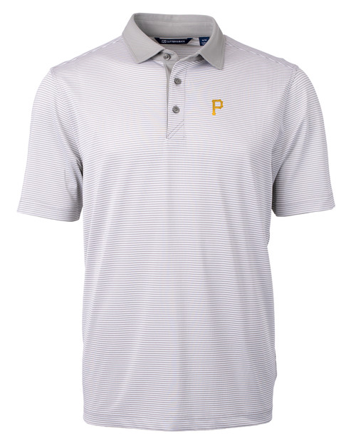 Pittsburgh Pirates Cutter & Buck Pike Eco Pebble Print Stretch Recycled Polo  - Black