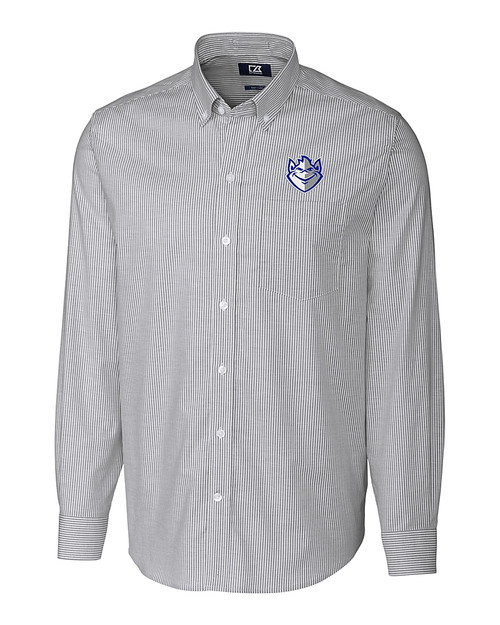 Saint Louis Billikens Cutter & Buck Stretch Oxford Stripe Mens Long Sleeve Dress Shirt