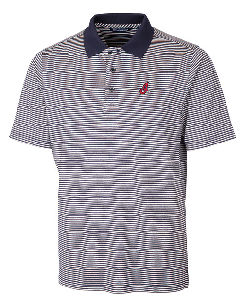 Cleveland Indians Cooperstown Cutter & Buck Forge Tonal Stripe Stretch Mens Big and Tall Polo