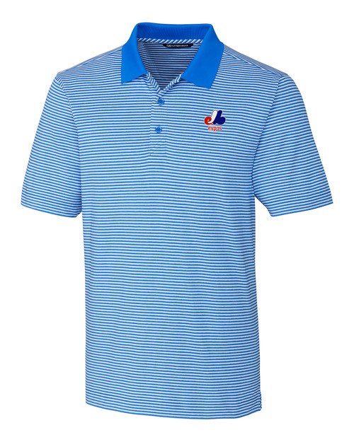 Montreal Expos Cooperstown Cutter & Buck Forge Tonal Stripe Stretch Mens Big and Tall Polo