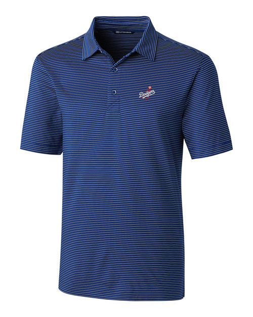 Los Angeles Dodgers Cooperstown Cutter & Buck Forge Pencil Stripe Stretch Mens Big and Tall Polo