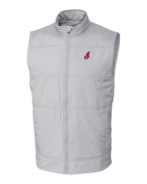 Cleveland Indians Cooperstown Cutter & Buck Stealth Hybrid Quilted Mens Big and Tall Windbreaker Vest