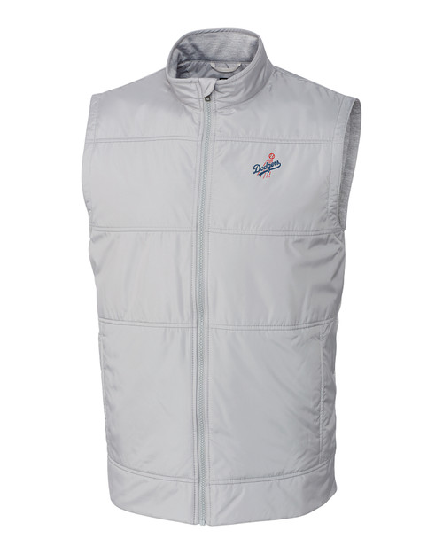 Los Angeles Dodgers Cooperstown Cutter & Buck Stealth Hybrid Quilted Mens Big and Tall Windbreaker Vest
