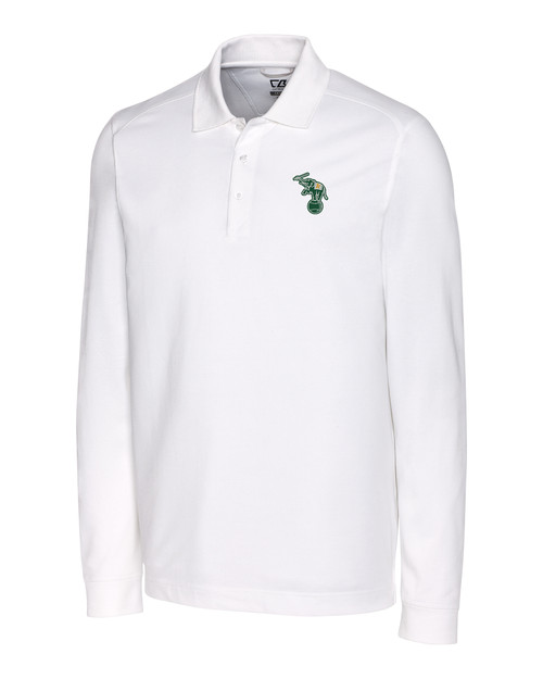 Oakland Athletics Cutter & Buck Big & Tall Pike Eco Tonal Geo Print Stretch  Recycled Polo 